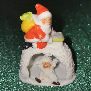 1900’s Antique German bisque Santa & snow baby stamped and number etched. Xmas